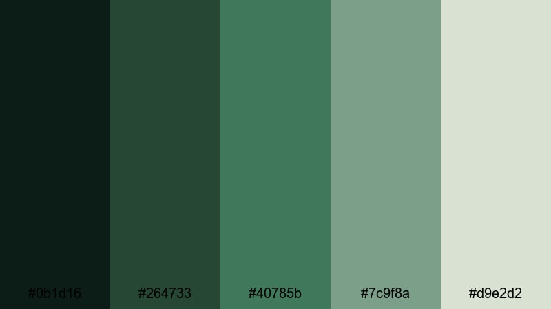 pine shadow dusk mountain color palette with hex codes