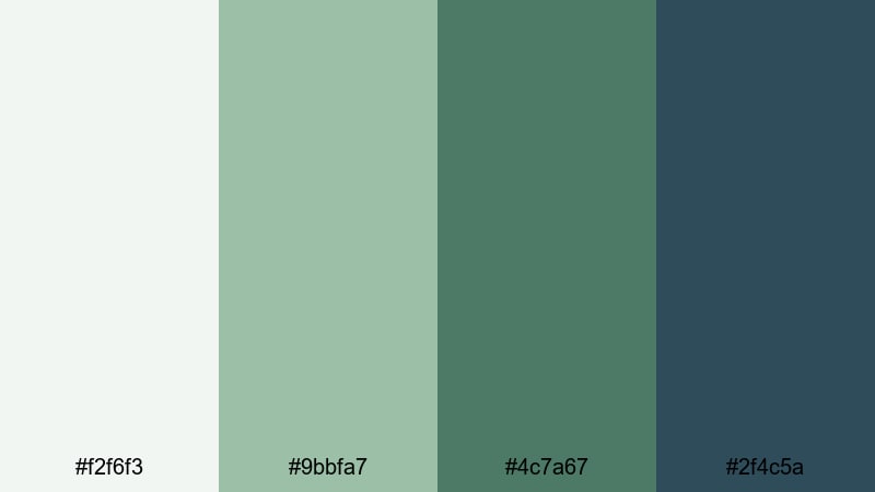 pine shore quiet lake color palette with hex codes