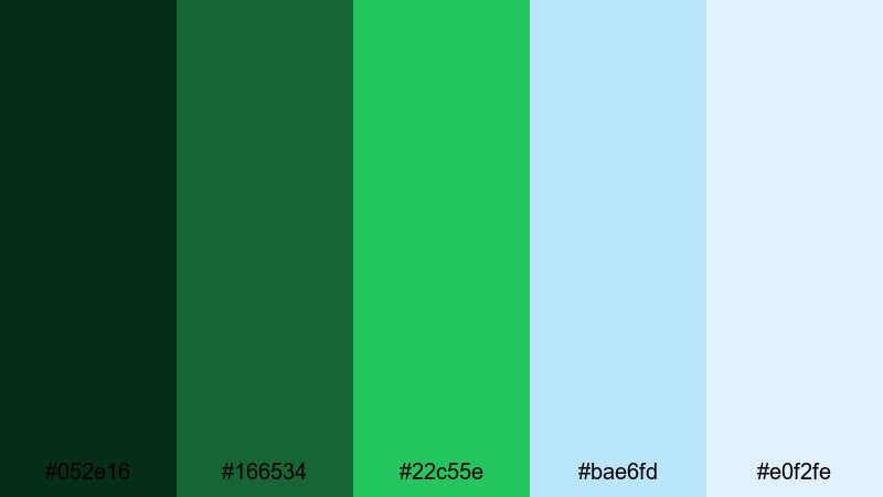 pine trail morning dark green color palette with hex codes