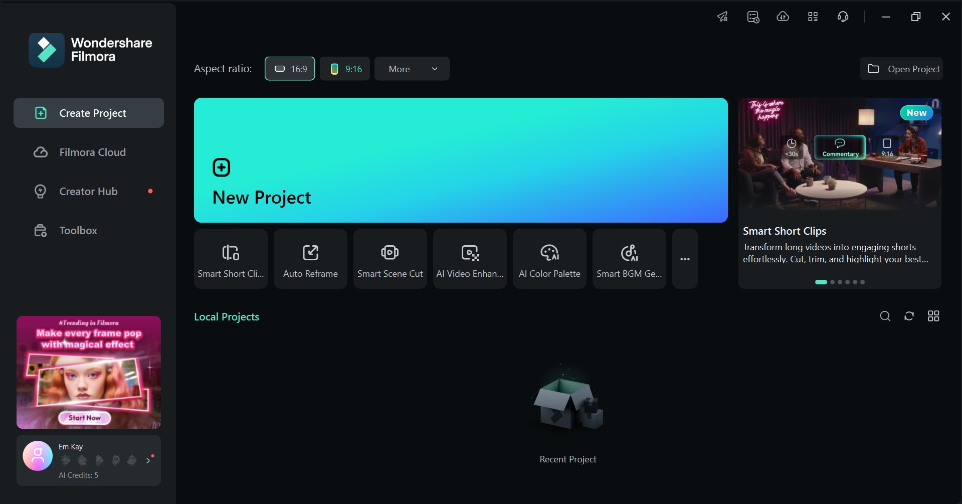 create new project