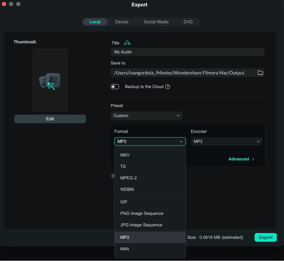 filmora export tools