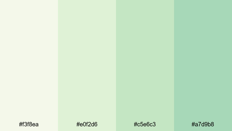 pistachio cream story ice cream color palette with hex codes