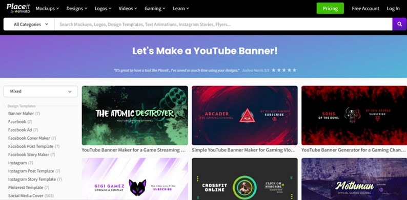 placeit gaming banner template