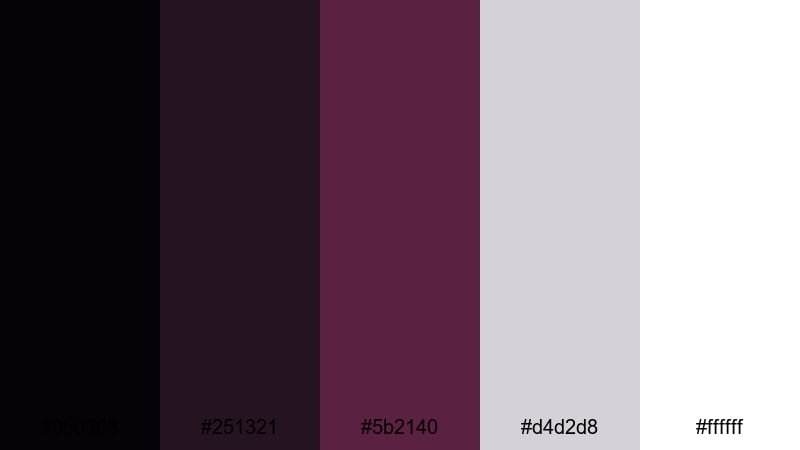 platinum thorn accent black rose color palette with hex codes