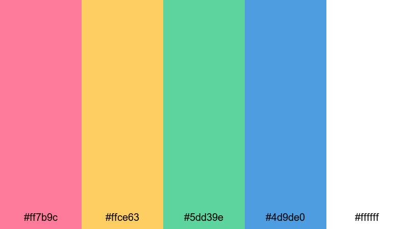 playful brand studio fun color palette with hex codes