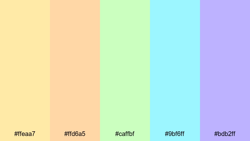 playful studio glow bright color palette with hex codes