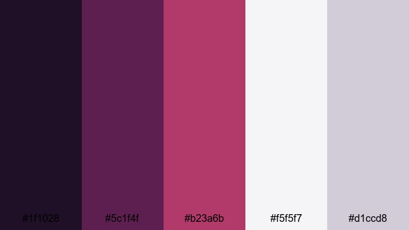 plum accent clean purple red color palette with hex codes