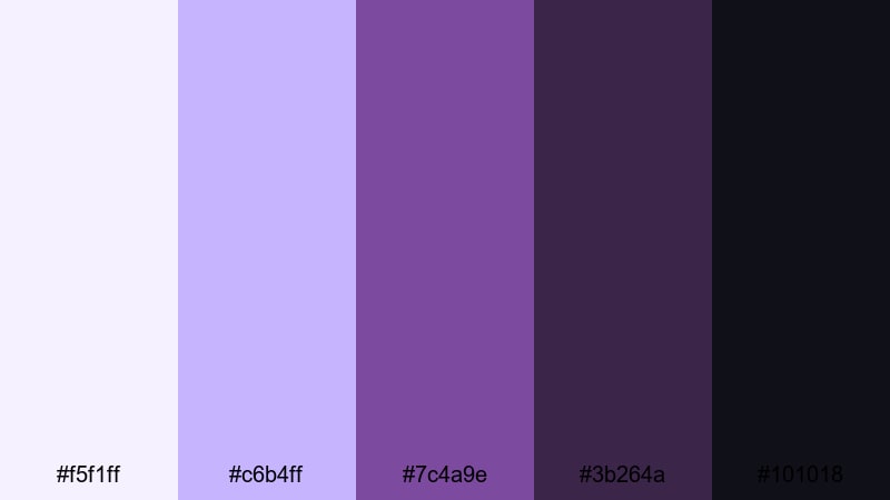 plum charcoal luxe purple color palette with hex codes