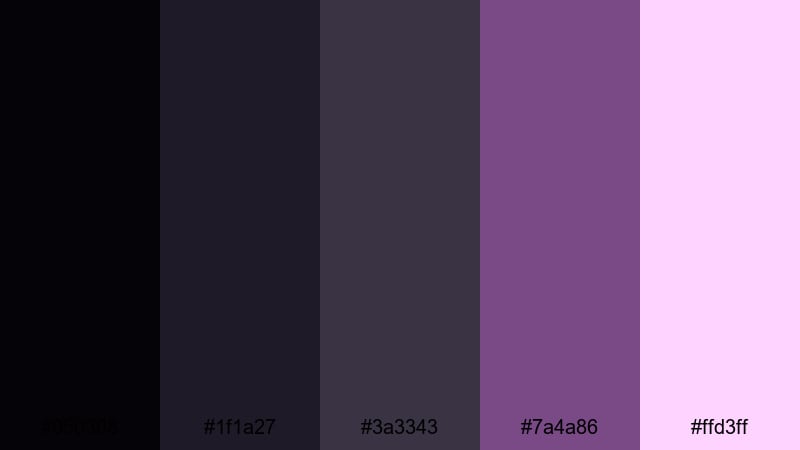 plum graphite studio black purple color palette with hex codes