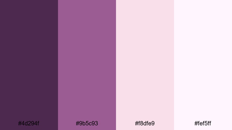 plum petal story eggplant color palette with hex codes