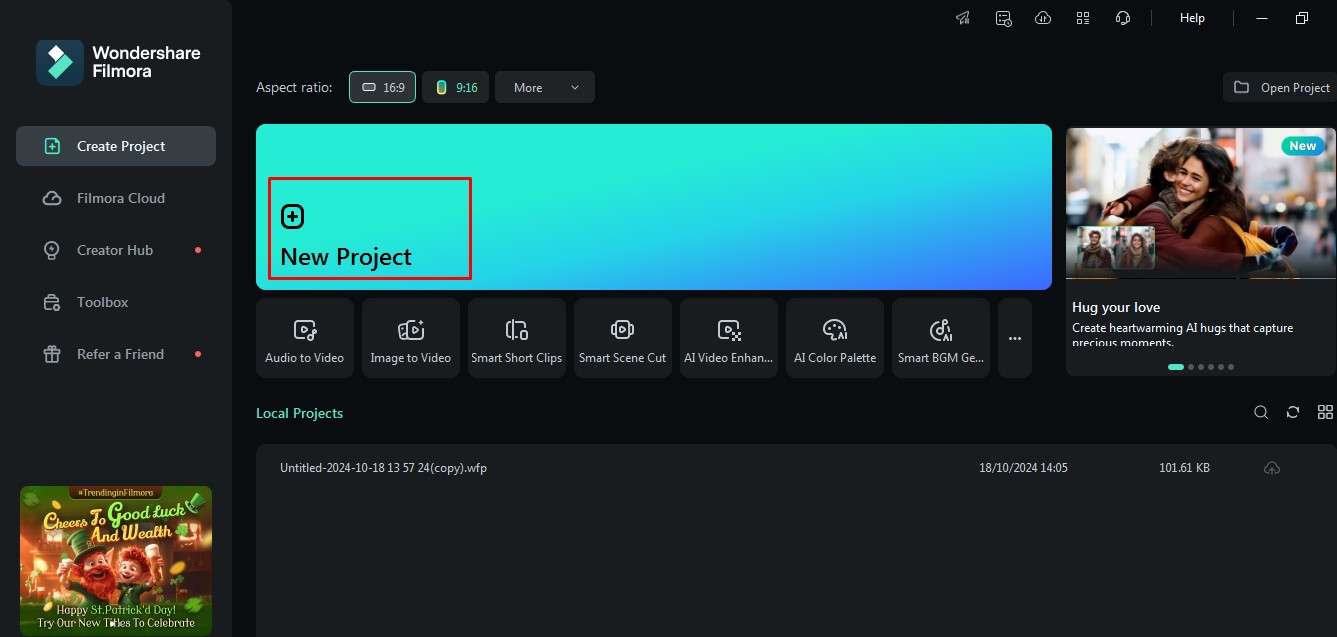 open a new project