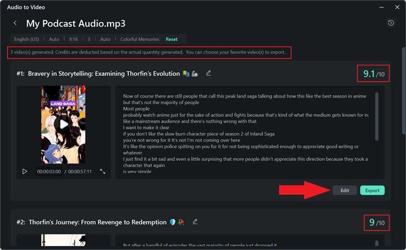 select video to edit
