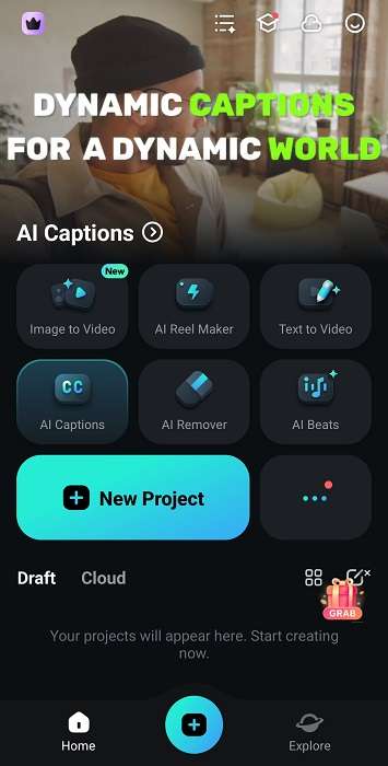 create new podcast in filmora mobile
