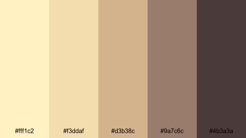 polaroid custard fade yellow cream color palette with hex codes