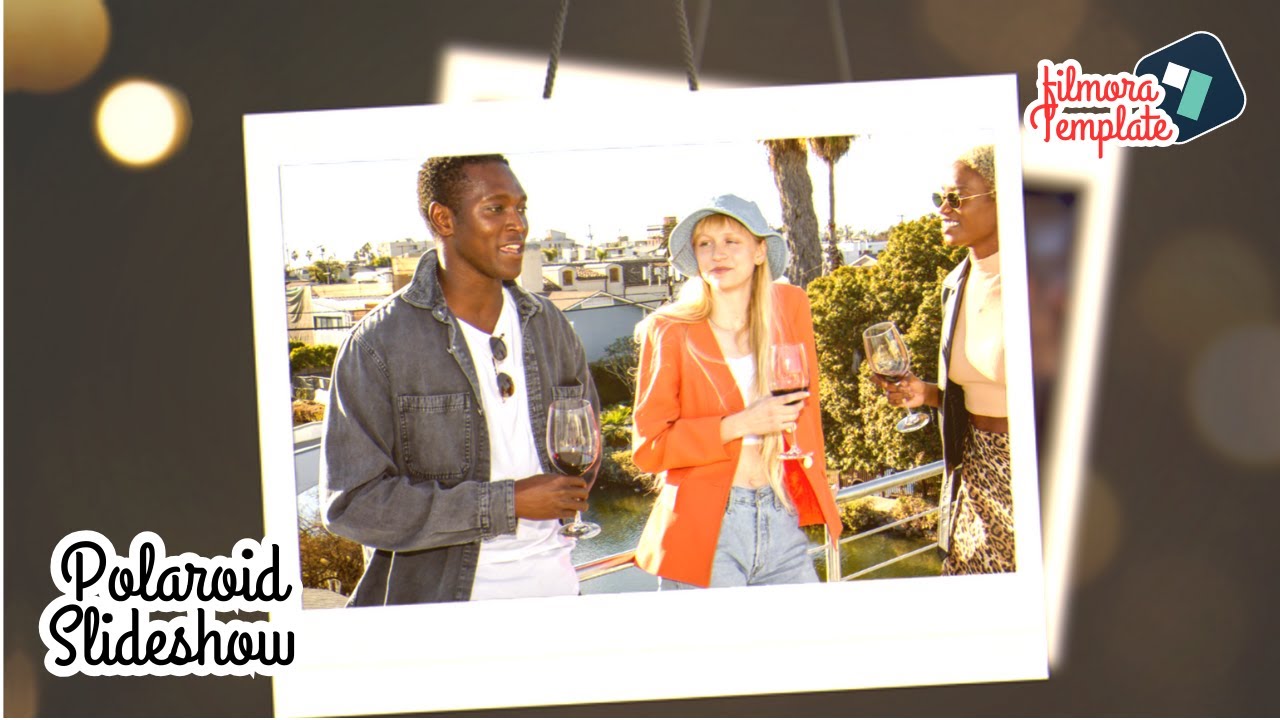 Polaroid frame template overlay in Filmora.