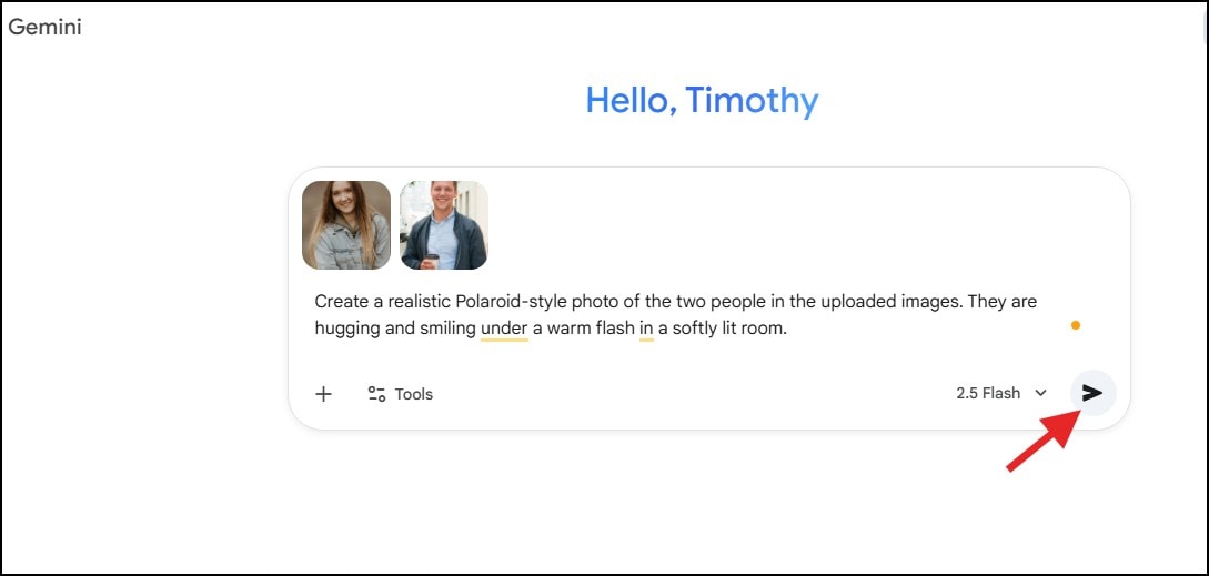 generating photo on gemini