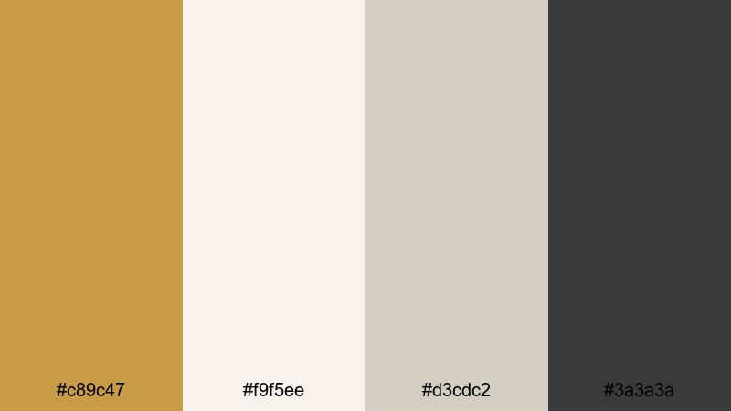 polished brass minimal brass color palette with hex codes