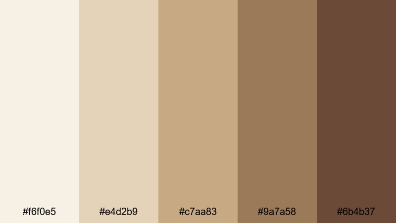 polished oat branding beige brown color palette with hex codes