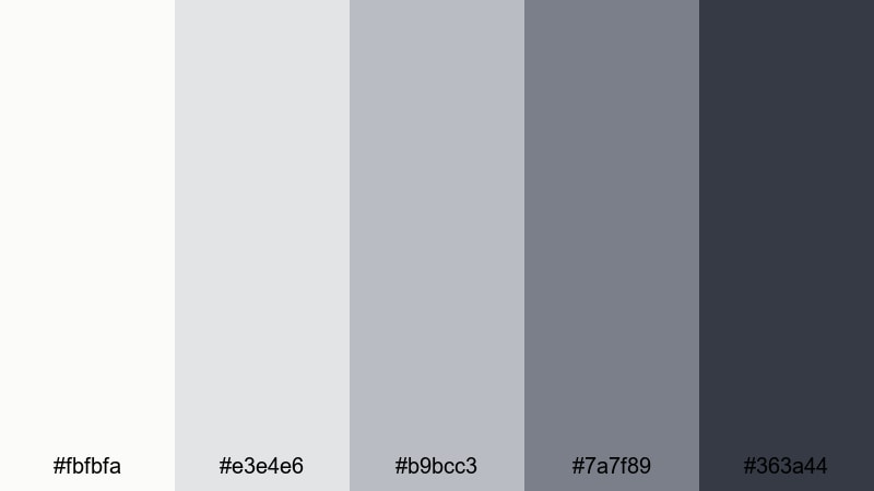 porcelain ink minimal zen color palette with hex codes