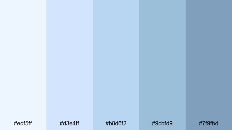 porcelain sky whisper pale blue color palette with hex codes