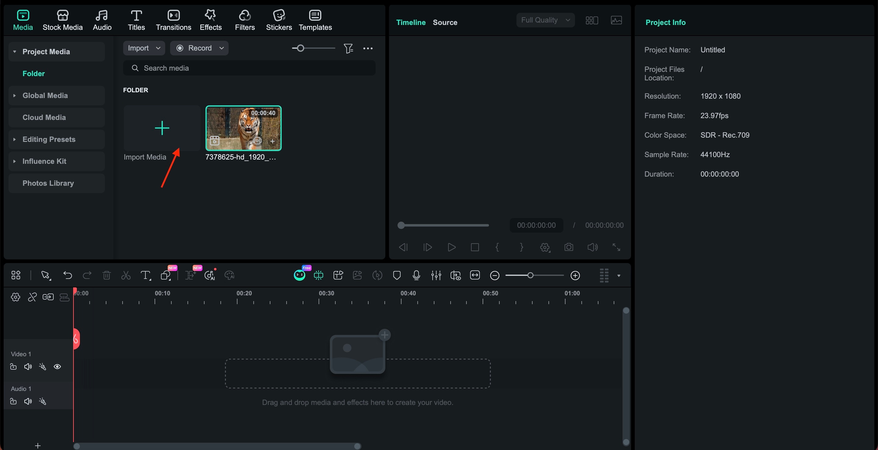 import and drag your landscape clip