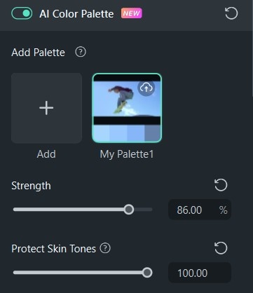 filmora color palette options