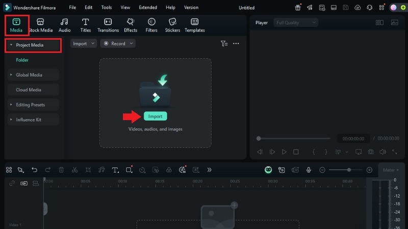 bring your footage into filmora