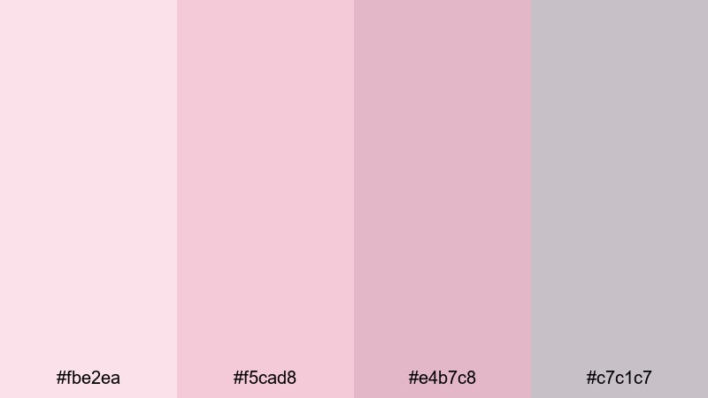 powder rose scrapbook rose color palette with hex codes