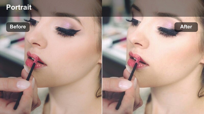 Clean studio portrait with matte contrast and soft neutral lighting.