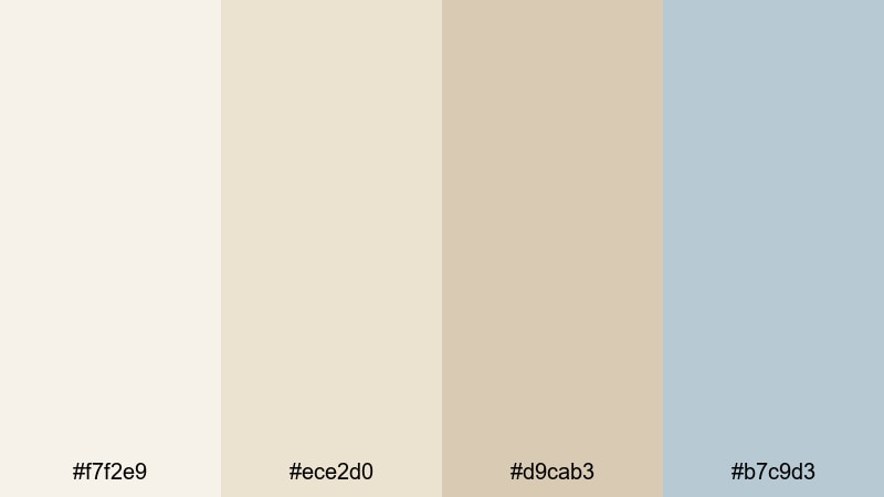 powdered linen daylight bone color palette with hex codes