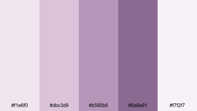 powdered mauve whisper elegant color palette with hex codes