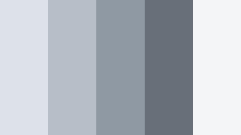 powdered steel mist ice blue gray color palette with hex codes