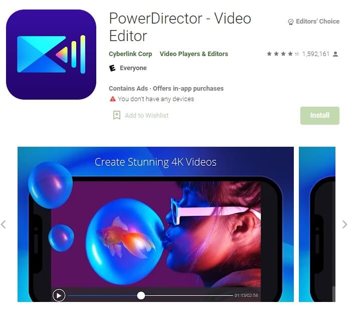 power director video editor untuk android