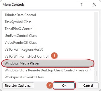 powerpoint more controls windows media player