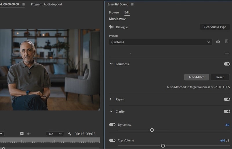 premiere pro essential sound