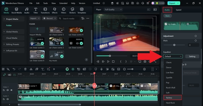 set the equalizer using preset