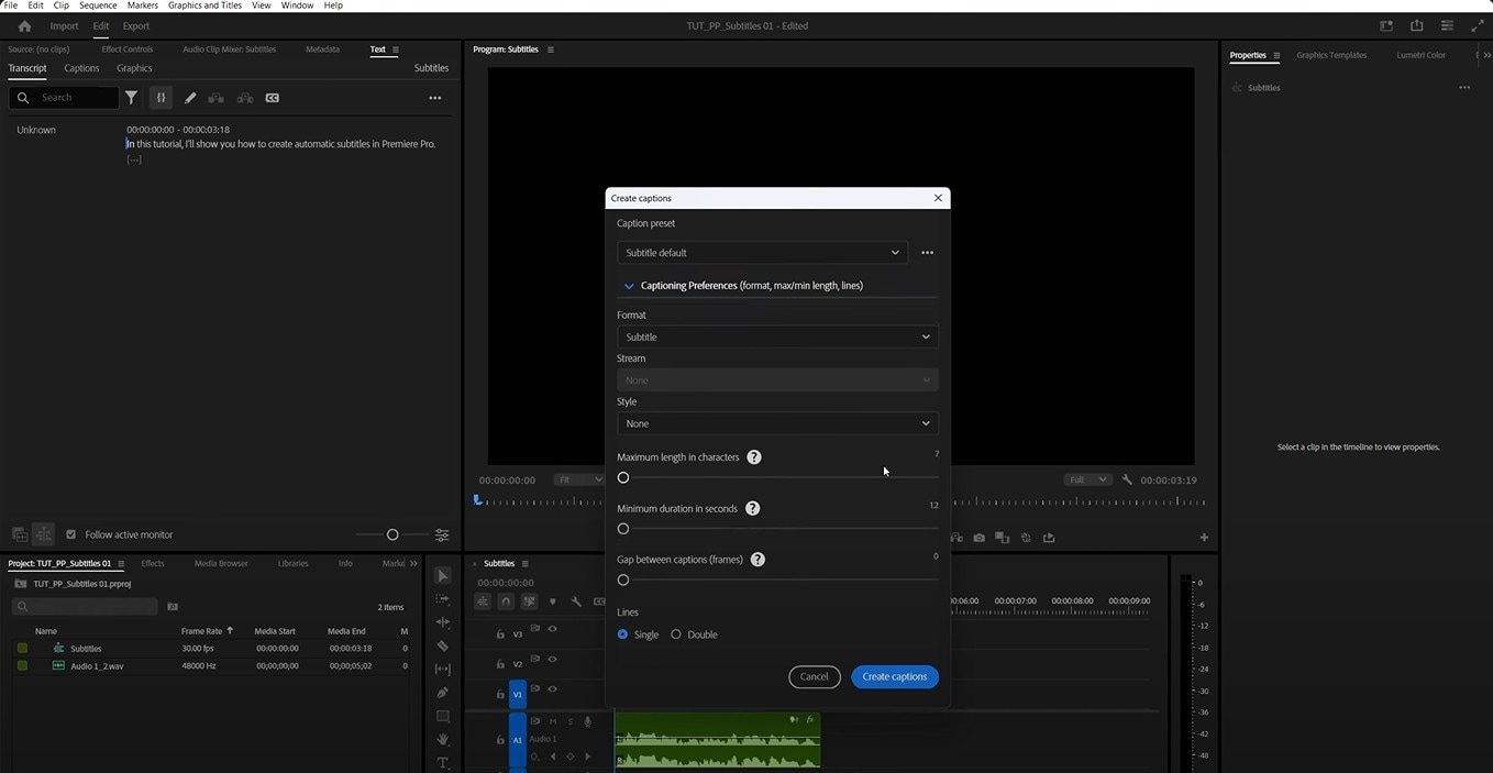 pop up create captions