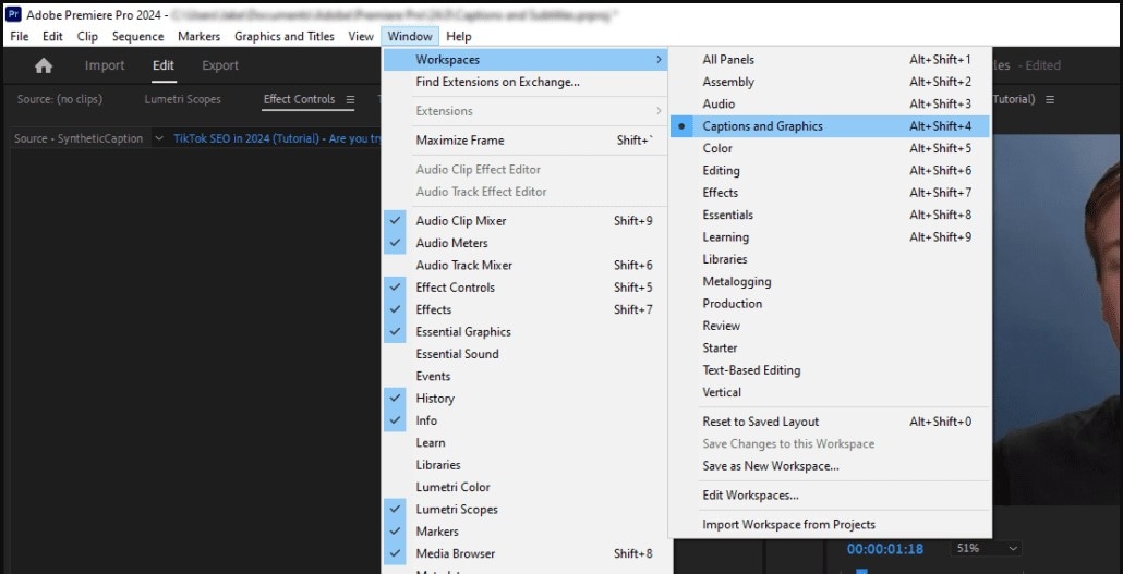 open captions and graphic