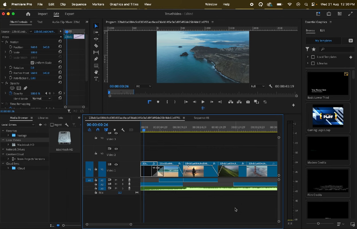 open premiere pro projects
