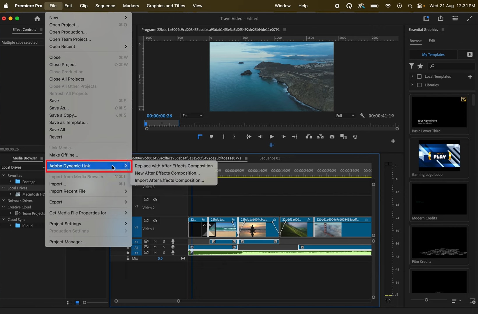 select adobe dynamic link