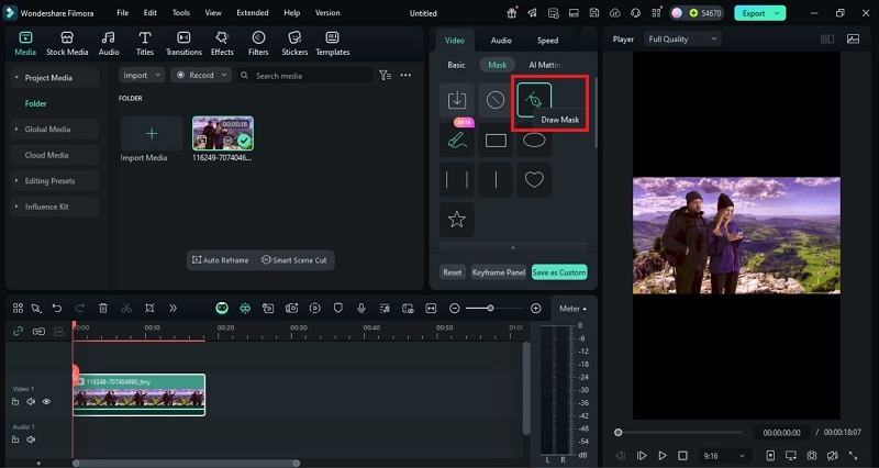 choose draw mask tool