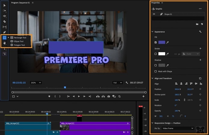 choose shape in premiere pro