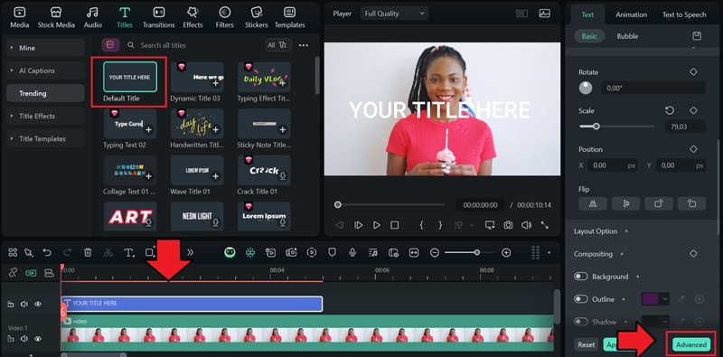 add default title to video
