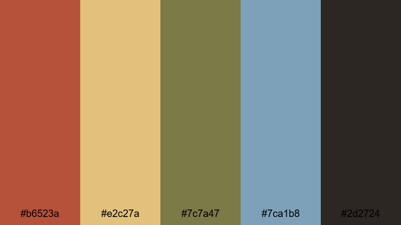 prairie homestead hearth wild west color palette with hex codes