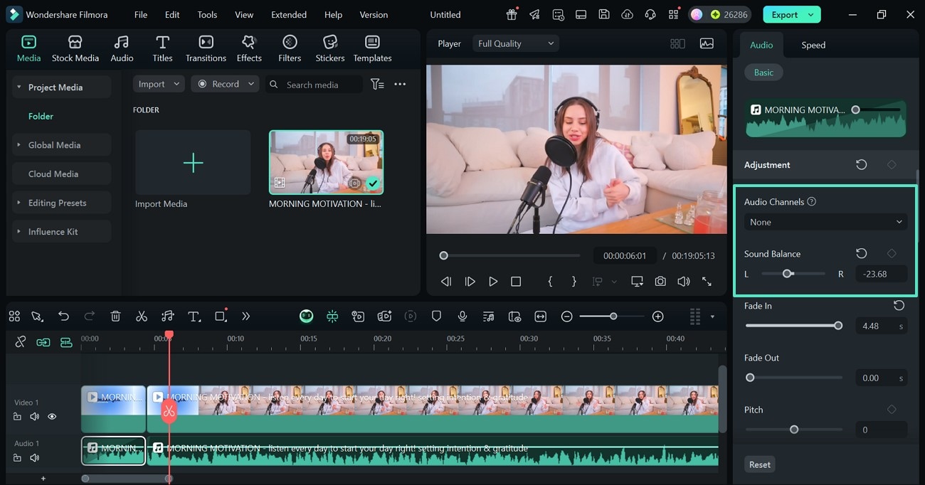 create audio balance