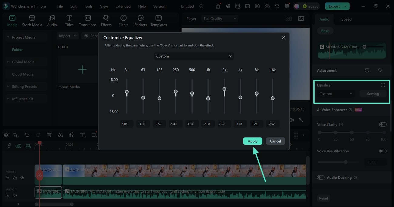 customize equalizer settings