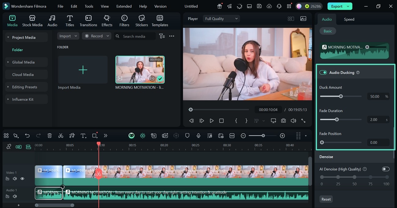 apply audio ducking