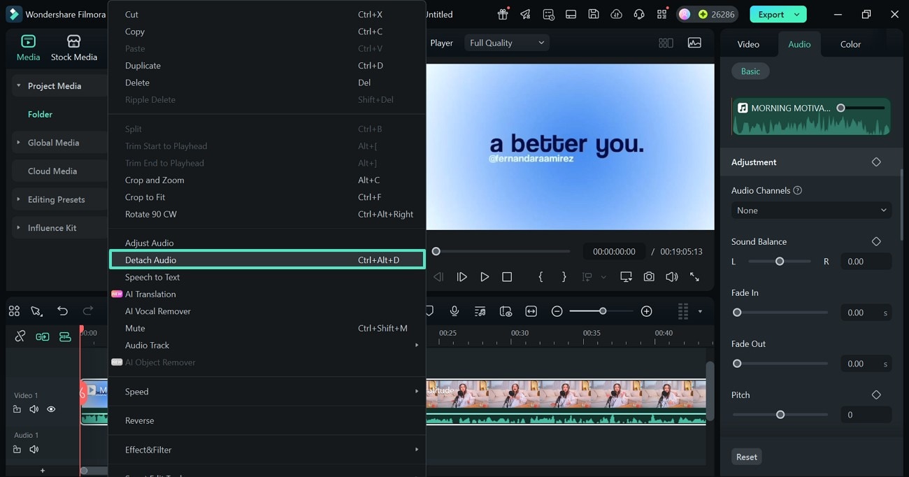 detach audio from video