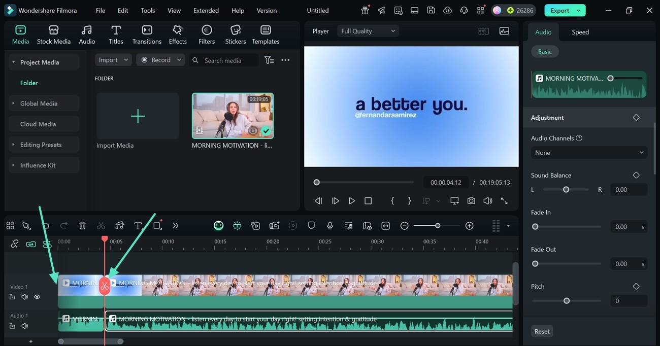 split the audio track