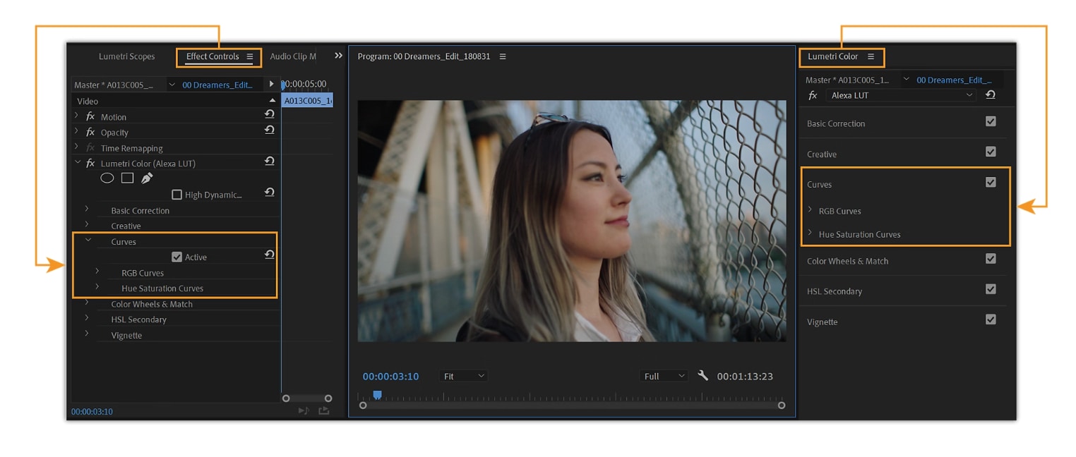 premiere pro curves location